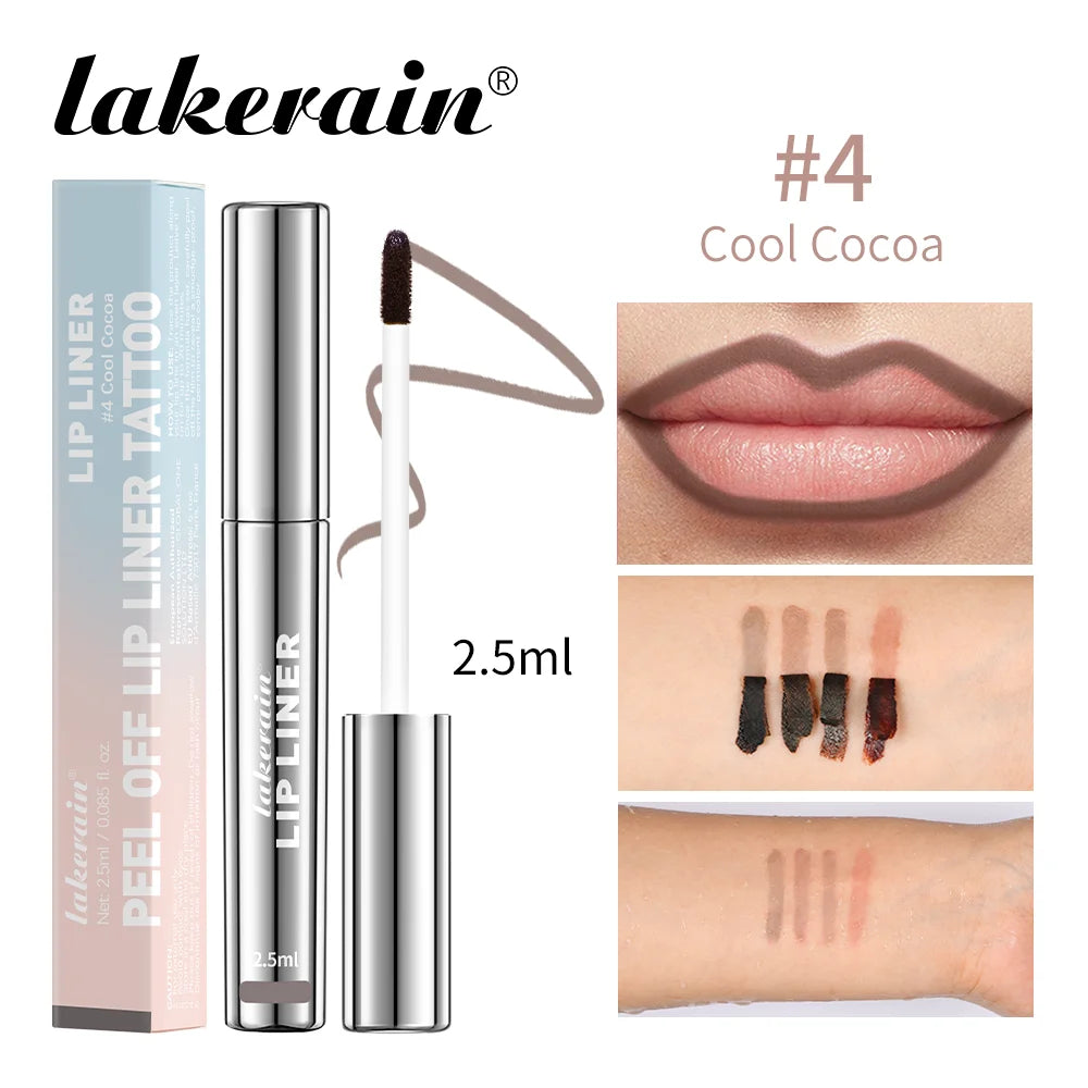 Wasserfester Lip Liner – Peel Off Tattoo Lipgloss, Langanhaltender Matte Lip Tint für Perfekte Lippenkonturen