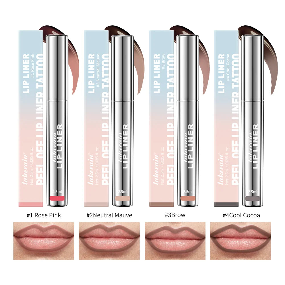 Wasserfester Lip Liner – Peel Off Tattoo Lipgloss, Langanhaltender Matte Lip Tint für Perfekte Lippenkonturen