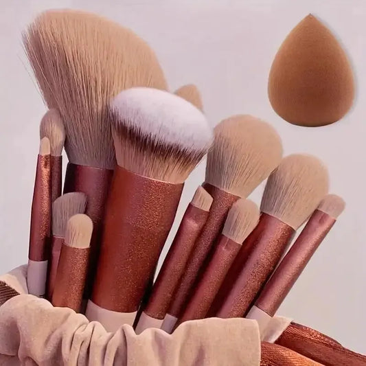 Makeup Pinsel Set – Weiche, Flauschige Professionelle Kosmetikpinsel für Foundation, Puder, Lidschatten, Kabuki & Blending