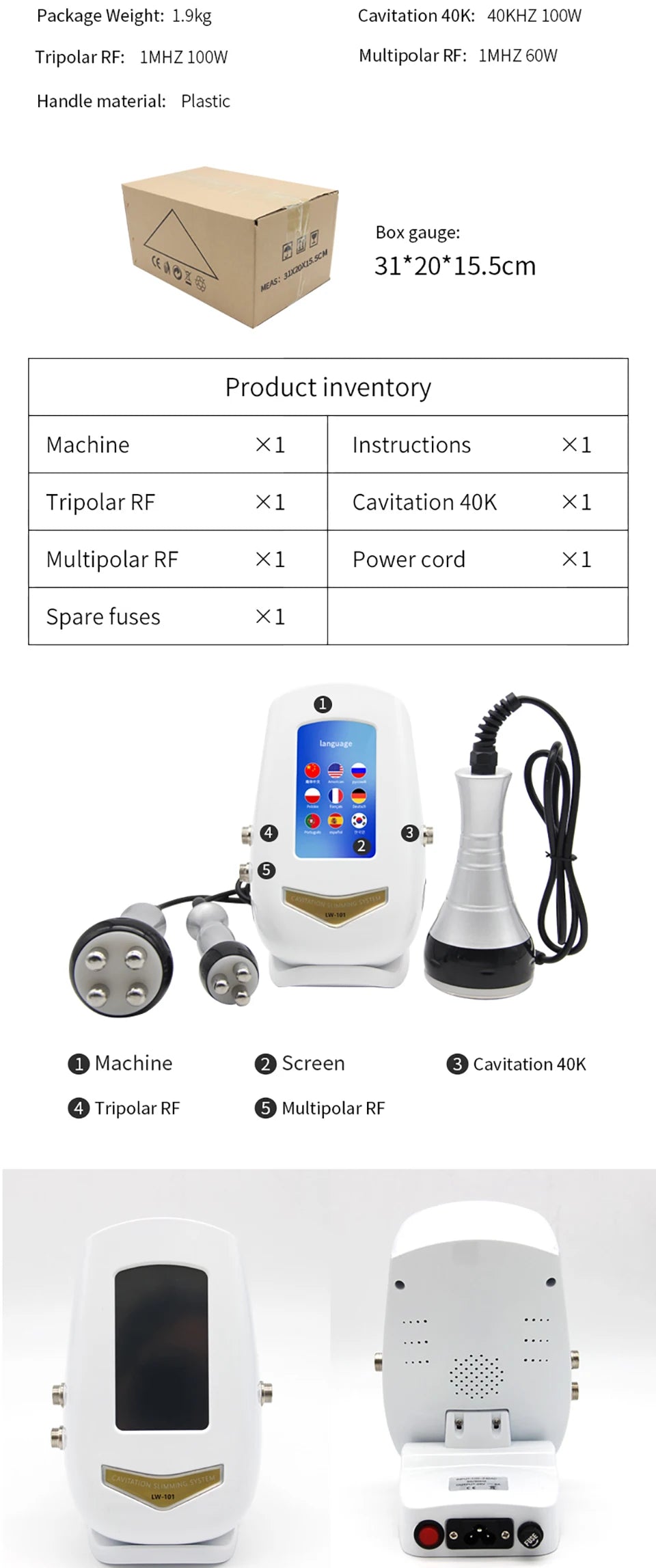 2025 Hot Selling 40K Ultrasonic Cavitation Body & Facial Radiofrequency Massage Machine – Weight Loss, Body Shaping, Slimming & Fat Burn