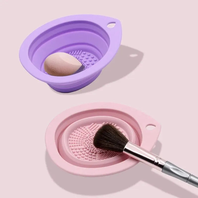 Silicone Makeup Brush Cleaner – Faltbare Reinigungsschale für Puderpuff und Make-up Pinsel