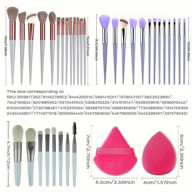 Makeup Pinsel Set – Weiche, Flauschige Professionelle Kosmetikpinsel für Foundation, Puder, Lidschatten, Kabuki & Blending