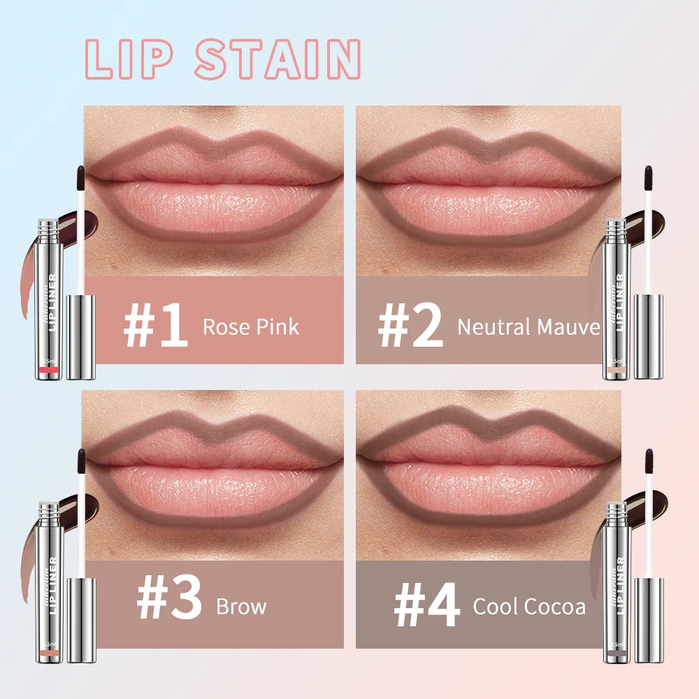 Wasserfester Lip Liner – Peel Off Tattoo Lipgloss, Langanhaltender Matte Lip Tint für Perfekte Lippenkonturen