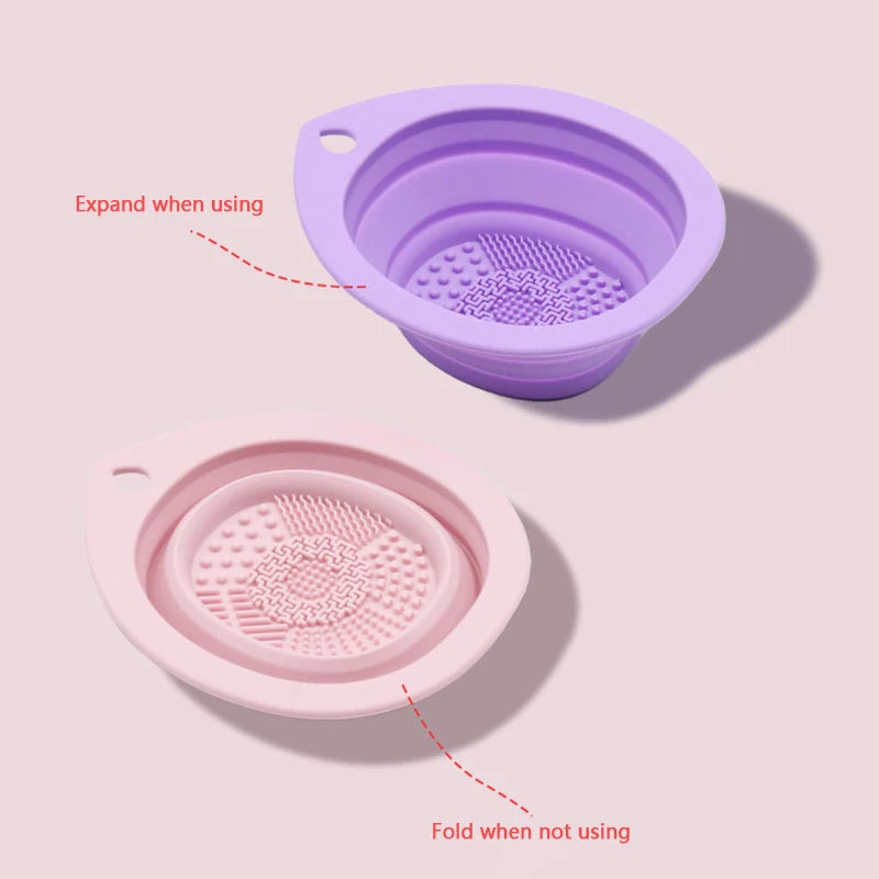 Silicone Makeup Brush Cleaner – Faltbare Reinigungsschale für Puderpuff und Make-up Pinsel