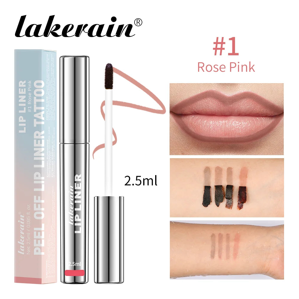 Wasserfester Lip Liner – Peel Off Tattoo Lipgloss, Langanhaltender Matte Lip Tint für Perfekte Lippenkonturen