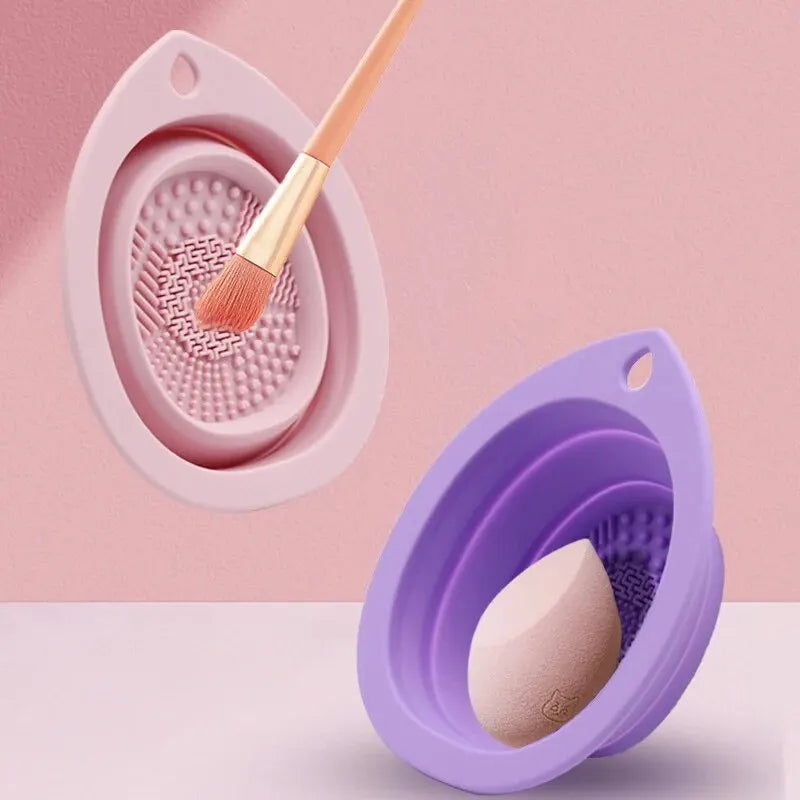 Silicone Makeup Brush Cleaner – Faltbare Reinigungsschale für Puderpuff und Make-up Pinsel